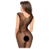 Penthouse - catsuit zonder mouwen - visnet - zwart - XL