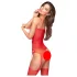 Penthouse Hot Nightfall - lingerie set - golvende open netstof - rood