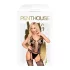 Penthouse Love Bud - lingerie set - open kant netstof - zwart