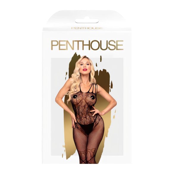Penthouse Dirty Mind - open net bodysuit (zwart) - XL