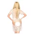 Penthouse Poison Cookie - kanten jurk en string met haarsieraad (wit) - M/L