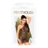 Penthouse Bombshell - fonkelende, doorschijnende jurk en string (zwart) - M/L