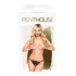 Penthouse Hot Getaway - open string met strikje - kanten slip - zwart - L/XL