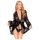 Penthouse Hypnotic Power - kanten kimono en string (zwart)