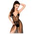 Penthouse Best Forplay - kanten bodysuit met tule sjaal (zwart) - M/L