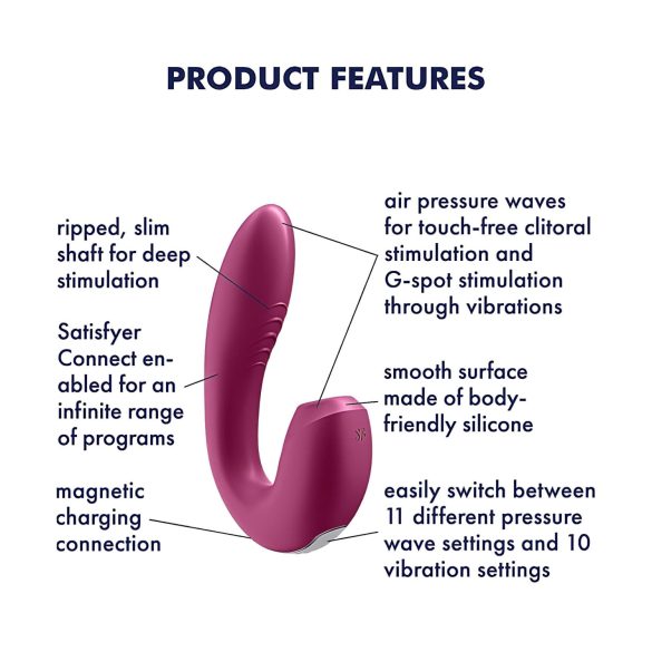 Satisfyer Sunray - oplaadbare 2in1 luchtgolven vibrator (rood)