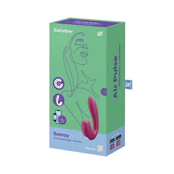 Satisfyer Sunray - oplaadbare 2-in-1 luchtdruk vibrator - rood