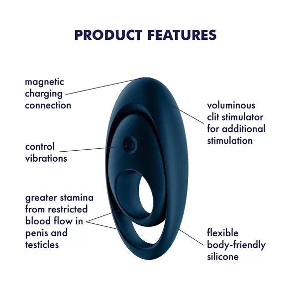Satisfyer - vibrerende penisring - blauw