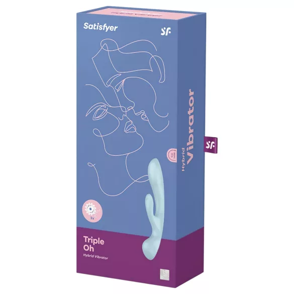 Satisfyer Triple Oh - vibrator met clitorisstimulator - oplaadbaar - blauw