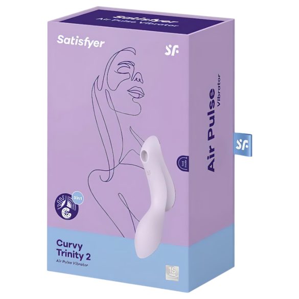 Satisfyer Curvy Trinity 2 - luchtdruk vibrator en viberend - lila