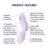 Satisfyer Curvy Trinity 2 - luchtdruk vibrator en viberend - lila