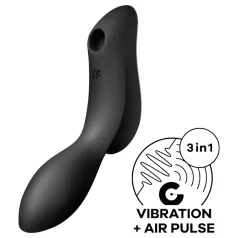   Satisfyer Curvy Trinity 2 - luchtdruk vibrator en stimulator - zwart
