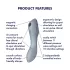Satisfyer Curvy Trinity 3 - luchtdruk vibrator en clitorisstimulator - grijs