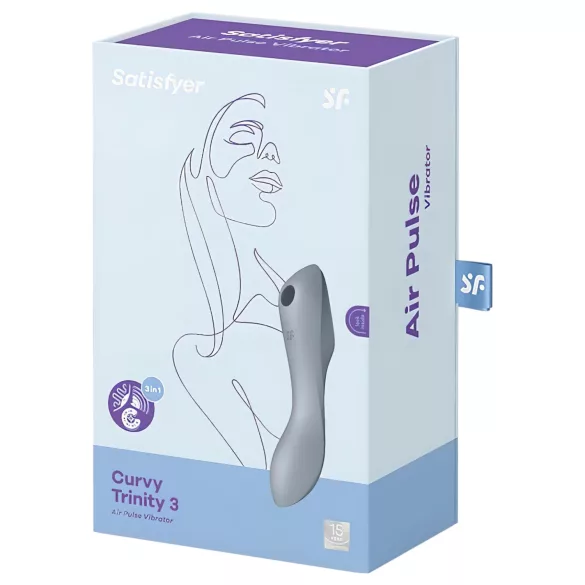 Satisfyer Curvy Trinity 3 - luchtdruk vibrator en clitorisstimulator - grijs