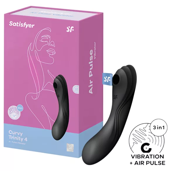 Satisfyer Curvy Trinity 4 - luchtdruk 2-in-1 vibrator (zwart)
