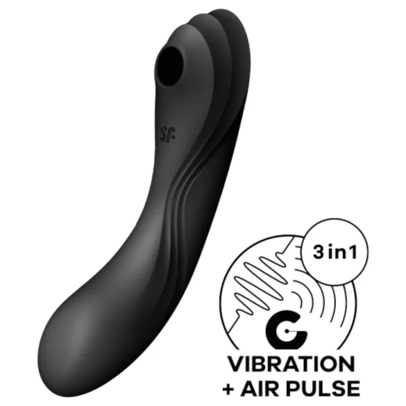Satisfyer Curvy Trinity 4 - luchtdruk 2-in-1 vibrator (zwart)