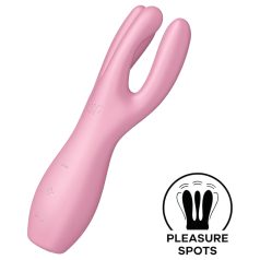   Satisfyer Threesome 3 - oplaadbare clitoris vibrator - siliconen - roze