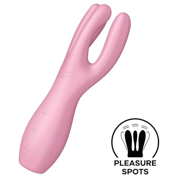 Satisfyer Threesome 3 - oplaadbare clitoris vibrator - siliconen - roze