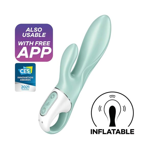 Satisfyer Air Pump Bunny 5 - slimme opblaasbare vibrator (menta)
