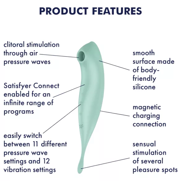 Satisfyer Twirling Pro - clitorisstimulator en vibrator - oplaadbaar - mint