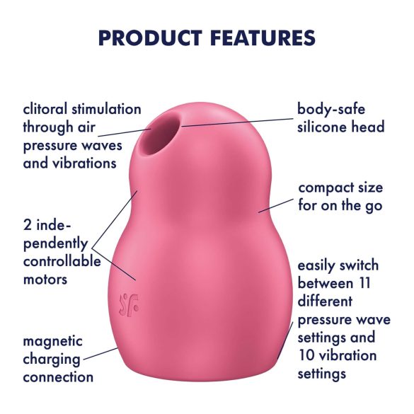 Satisfyer Pro To Go 1 - luchtdruk clitorisstimulator - oplaadbaar - rood