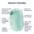 Satisfyer Pro To Go 2 - oplaadbare luchtdruk clitorisstimulator (mint)