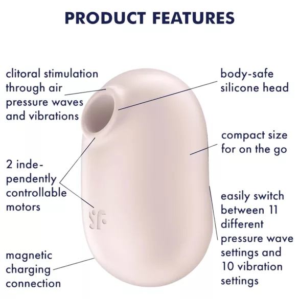 Satisfyer Pro To Go 2 - luchtdruk clitorisstimulator - beige
