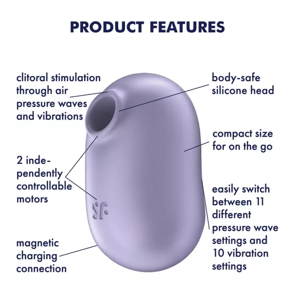 Satisfyer Pro To Go 2 - luchtdruk clitorisstimulator - oplaadbaar - paars