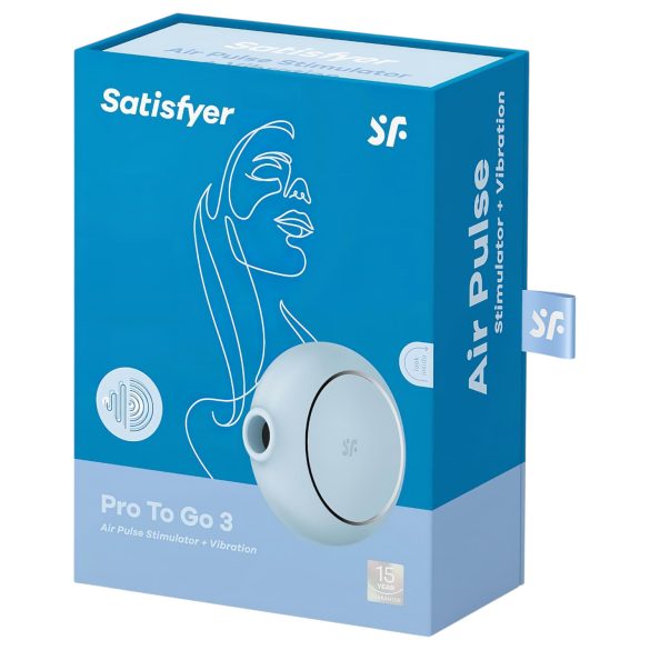 Satisfyer Pro To Go 3 - oplaadbare luchtdruk clitorisstimulator - blauw
