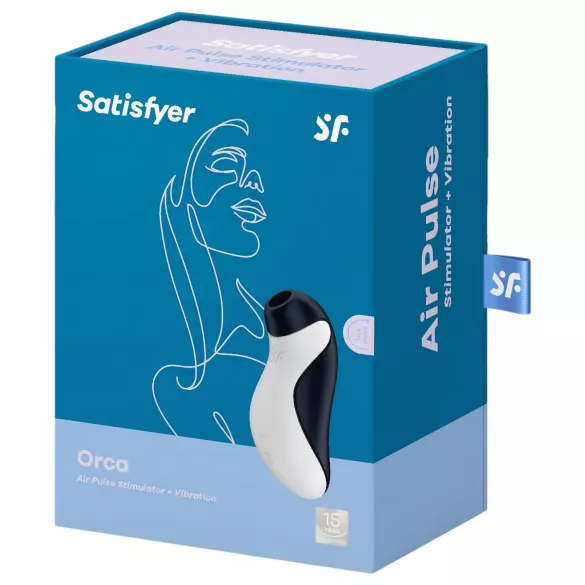 Satisfyer Orca - luchtdruk clitorisstimulator - waterdicht - zwart/wit