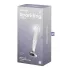 Satisfyer Sparkling Crystal - glazen dildo - geribbeld - transparant