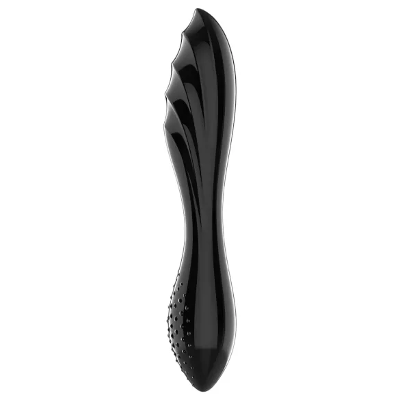 Satisfyer Dazzling Crystal 1 - dubbelzijdige glazen dildo - zwart