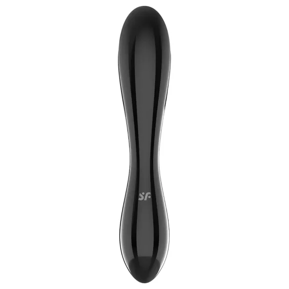 Satisfyer Dazzling Crystal 1 - dubbelzijdige glazen dildo - zwart