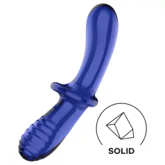Satisfyer Double Crystal - dubbele dildo - glas - blauw