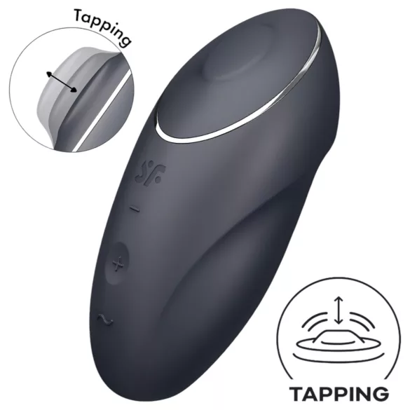 Satisfyer - 2-in-1 clitoris vibrator - Tap & Climax 1 - zwart