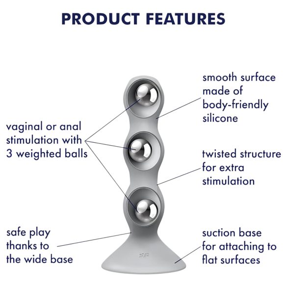 Satisfyer Triple Ball-R - dildo met kralen - grijs