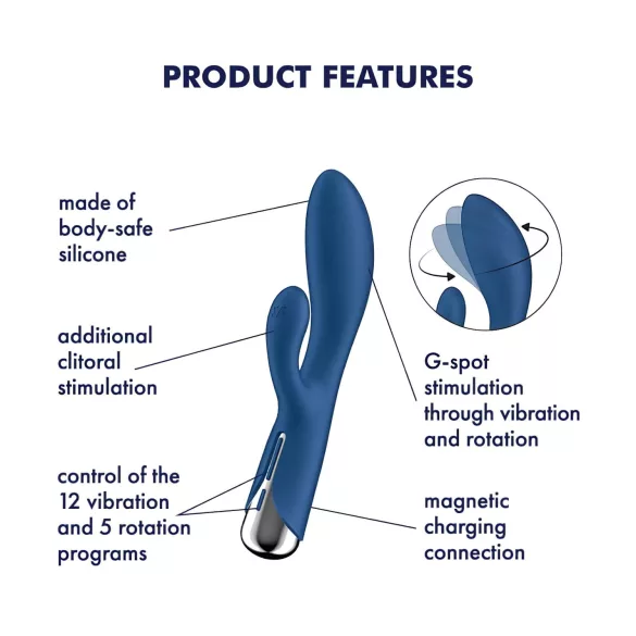 Satisfyer Spinning Rabbit 1 - rabbit vibrator met roterende clitorisstimulator