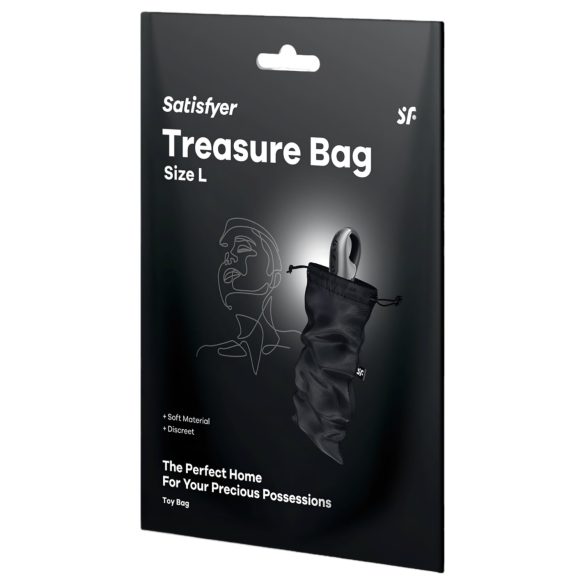 Satisfyer Treasure Bag L - discrete opbergtas - medium (zwart)