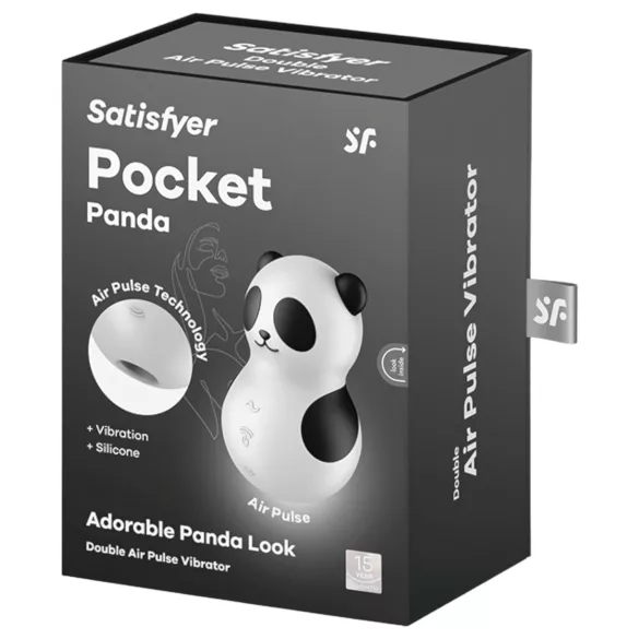 Satisfyer Pocket Panda - luchtdruk clitorisstimulator - zwart