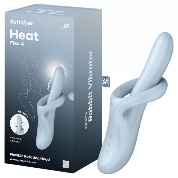 Satisfyer Heat Flex 4 - verwarmende vibrator met clitorisstimulator (blauw)