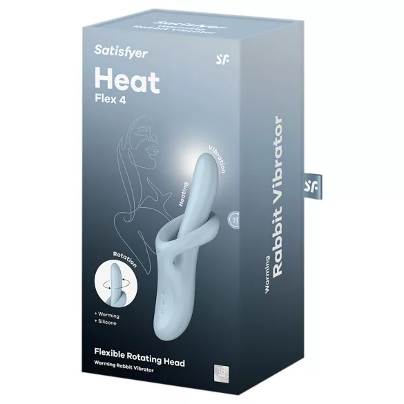 Satisfyer Heat Flex 4 - verwarmende vibrator met clitorisstimulator (blauw)
