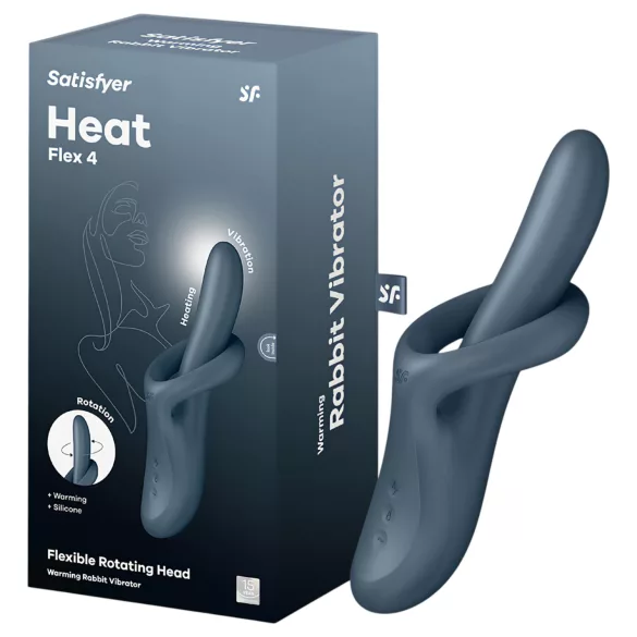 Satisfyer Heat Flex 4 - verwarmende vibrator met clitoristimulator (grijs)