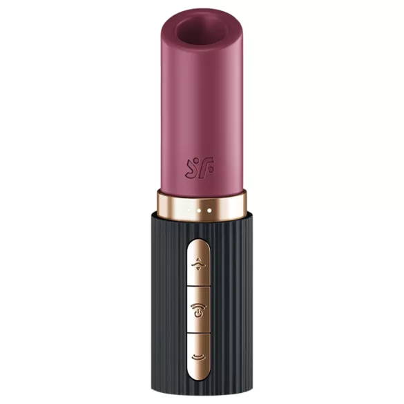 Satisfyer Deep Kiss - luchtdruk vibrator - lippenstift vorm - zwart