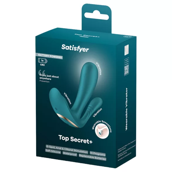 Satisfyer Top Secret+ - 3‑armige, draagbare vibrator (groen)