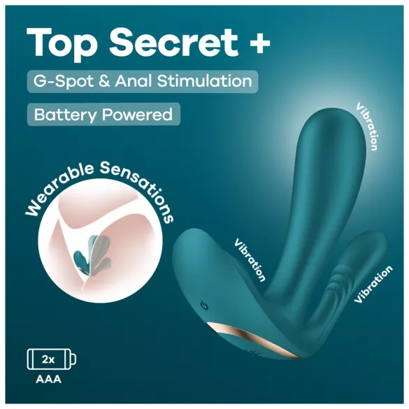 Satisfyer Top Secret+ - 3‑armige, draagbare vibrator (groen)