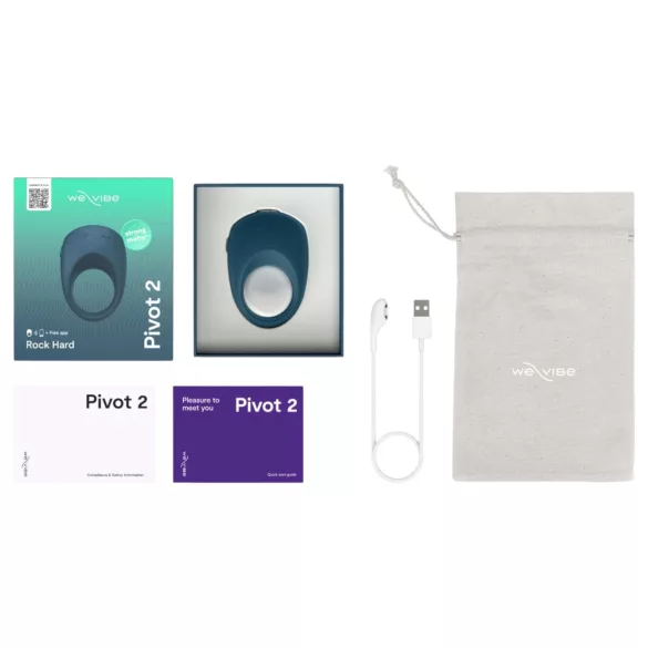 We-Vibe Pivot 2 - vibrerende penisring - app-gestuurd - siliconen - blauw