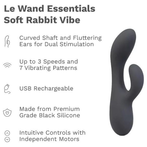 le Wand - rabbit vibrator met dubbele motor - zwart