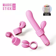 Magic Stick - vibrator met verwisselbare koppen (roze)