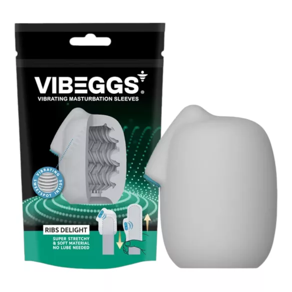 VIBEGGS Ribs Delight - vibrerend ei-masturbator (wit)