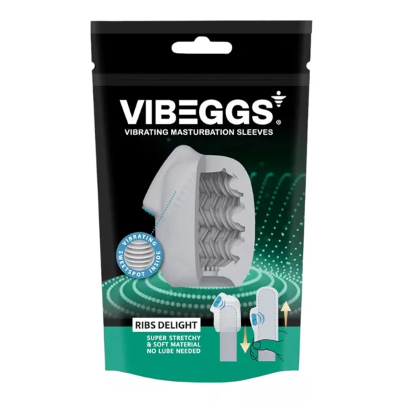 VIBEGGS Ribs Delight - vibrerend ei-masturbator (wit)